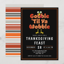 Invitación Gobble 'Til Ya Wobble | Cena de Acción de Gracias