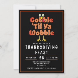 Invitación Gobble 'Til Ya Wobble | Festín de la cena de Acció