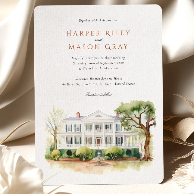 Invitación Gobernador Thomas Bennett House Charleston Boda (Subido por el creador)