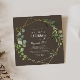 Invitación Goco de oro Brown Brunch Bubbly Bridal Shower