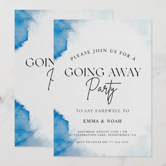 Invitación Going Away Party Invitation Printable Template (Anverso / Reverso)
