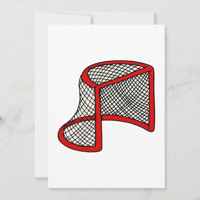 Invitación Gol de hockey rojo (Anverso)