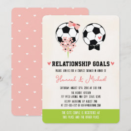Invitación Gol de relación Ducha de parejas de fútbol