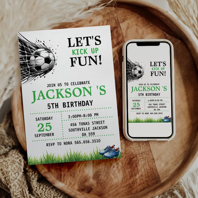 Invitación ¡Gol! Fiesta de cumpleaños 5 del fútbol (Subido por el creador)