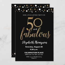 Invitación Gold Black 50 y fabulosa fiesta de cumpleaños sorp