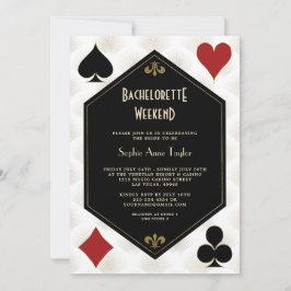 Invitación Gold Black White Vegas Casino Bachelorette Weekend