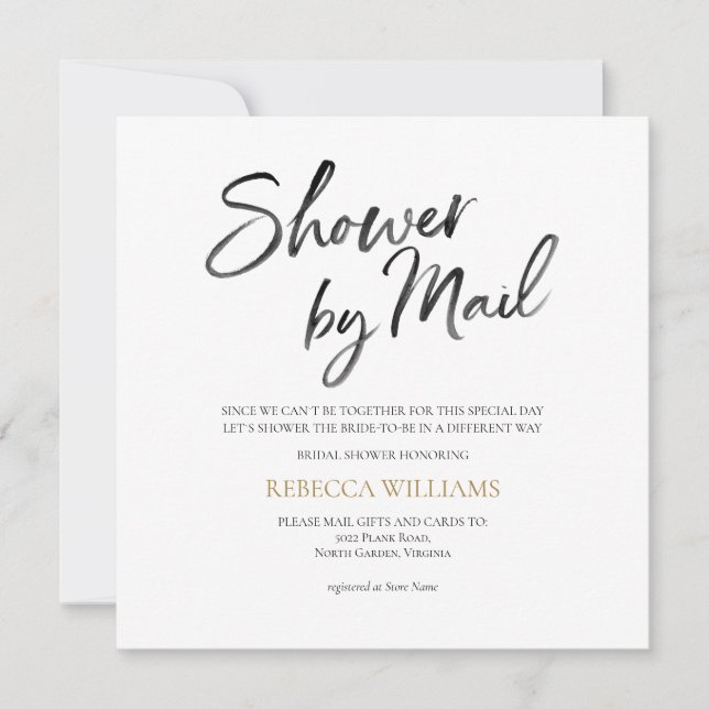 Invitación Gold Bridal Shower por correo (Anverso)
