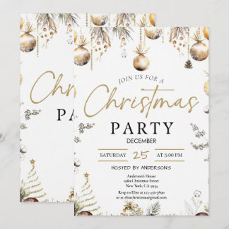 Invitación Gold Christmas Party Invitation | Editable Friends
