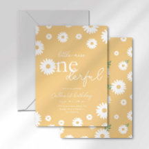 Invitación Gold Daisy Little Miss Onederful