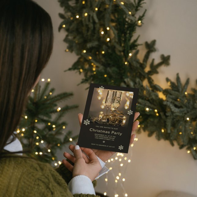 Invitación Gold de lujo y ChristmasBlack (Subido por el creador)