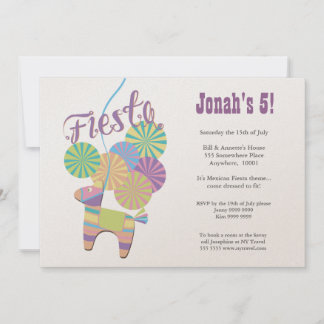 Invitación GOLD Donkey Fiesta Pinata Cumpleaños Tradicional