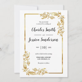 Invitación Gold Frame Wedding Invitation