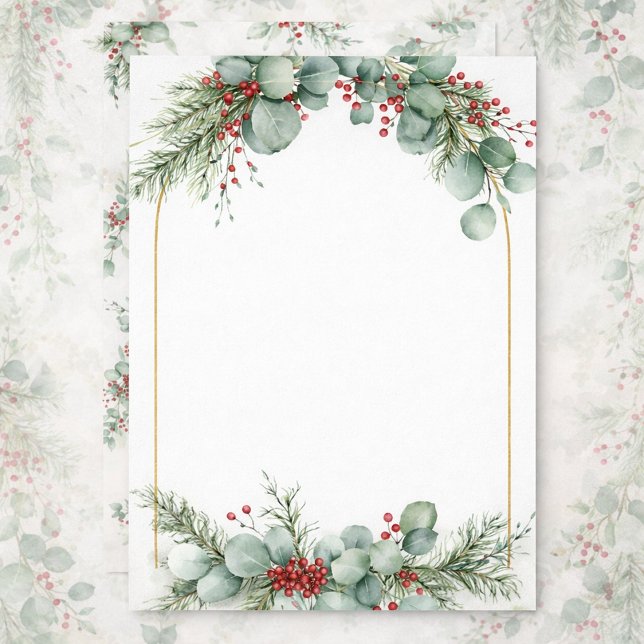 Invitación Gold-Framed Winter Wedding Invitation (Subido por el creador)