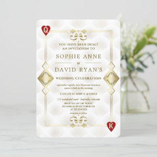 Invitación Gold Gatsby Casino Royale Vegas Poker Boda