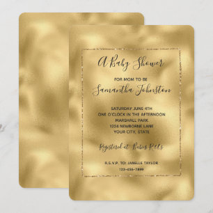 Invitación Gold Glam Glitz Baby Shower