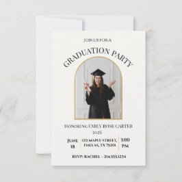 Invitación Gold  Graduation Party Invitation Announcement