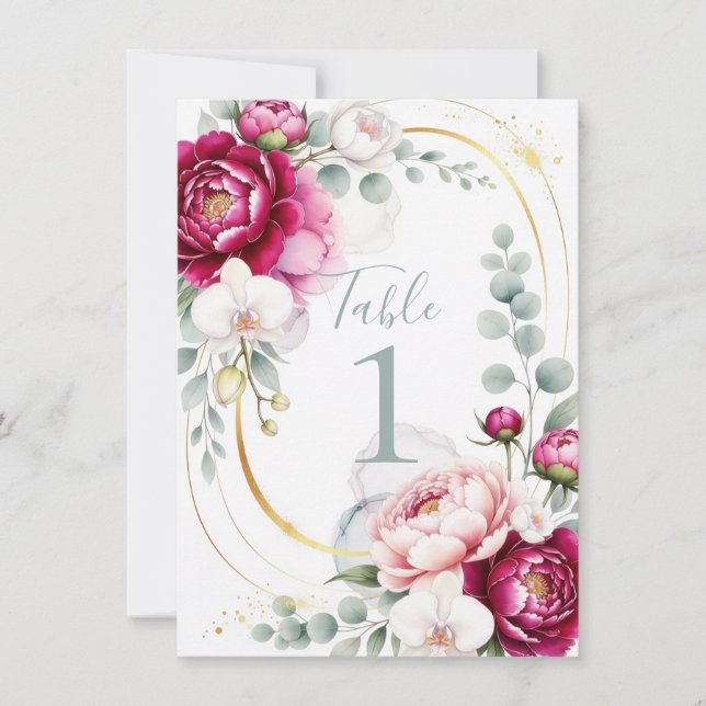 Invitación Gold Halo Garden Peonies & Orchids Floral Wedding  (Anverso)