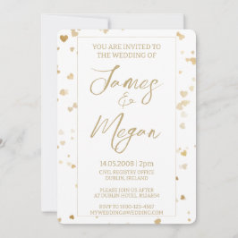 Invitación Gold Heart Wedding