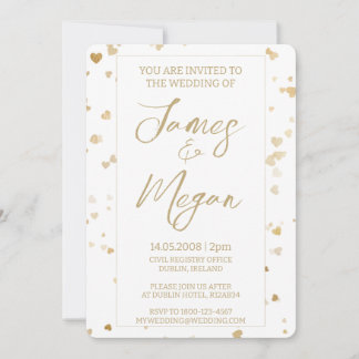 Invitación Gold Heart Wedding