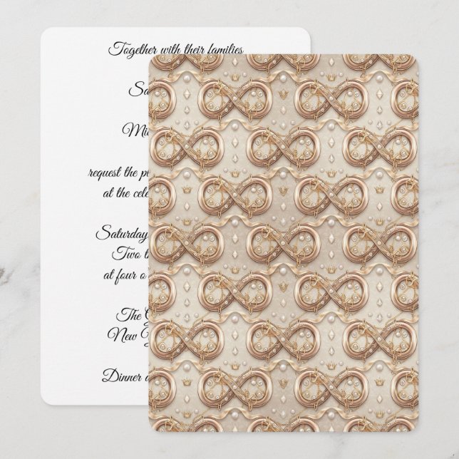 Invitación Gold Infinity Wedding Invitation (Anverso / Reverso)