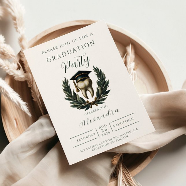 Invitación Gold Laurel Tooth Graduation Party (Subido por el creador)