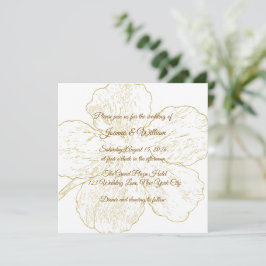 Invitación Gold Line Art Acrylic Wedding Invitation