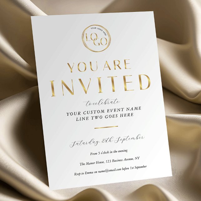 Invitación Gold Logo Elegant & Chic Business Event Gala (Subido por el creador)