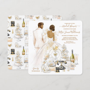 Invitación Gold Magnolia Dark Bride Bridal Shower