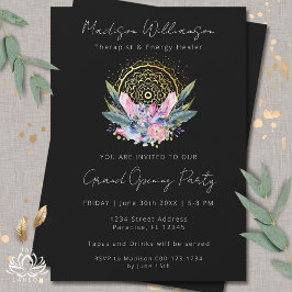 Invitación Gold Mandala Crystals Rosa Spa Boho Business Event