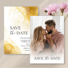 Invitación Gold Minimalist Photo Save the Date Invitation