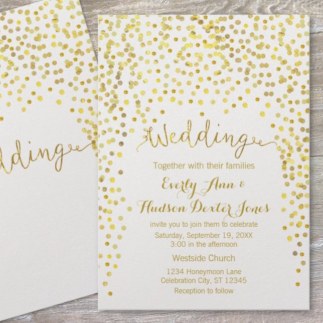 Invitación Gold Modern Typography Wedding Invitation (Subido por el creador)