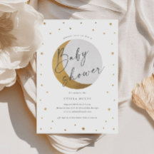 Gold Moon and Stars Gender Neutral Baby Shower