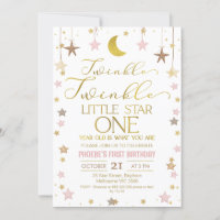 Gold Moon Twinkle Little Star 1er cumpleaños