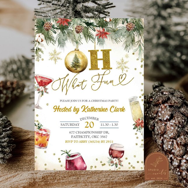 Invitación Gold Oh Qué Divertido Navidades Coctail Fiesta de  (Subido por el creador)