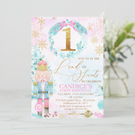 Invitación Gold One Land of Sweets Nutcracker Cumpleaños