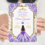 Invitación Gold Purple Mis Quince Lavender 15 Anos Crown<br><div class="desc">Quinceañera Purple Lavender Invitación de la Corona de Oro Mis Quince 15 Anos,  16 cumpleaños, </div>