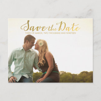 Invitación Gold Save the Date Typography