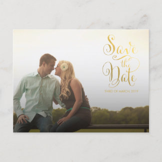 Invitación Gold Save the Date Typography