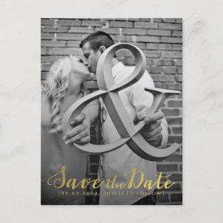 Invitación Gold Save the Date Typography