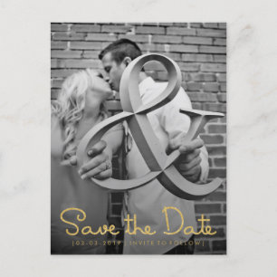 Invitación Gold Save the Date Typography