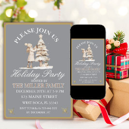 Invitación Gold&Silver Christmas Party