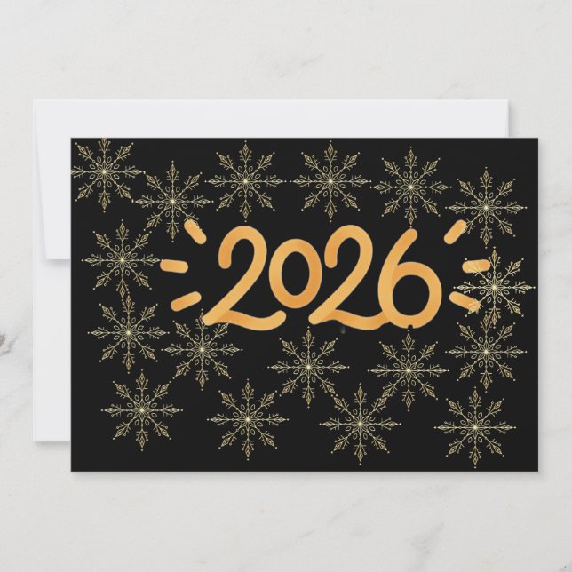 Invitación Gold Snowflake 2026 Corporate & Graduation Party I (Anverso)