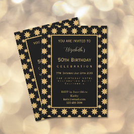 Invitación Gold Stars 50th Birthday