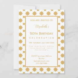 Invitación Gold Stars 50th Birthday
