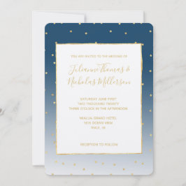 Invitación Gold Stars Sky Shine Bright Ombre Boda