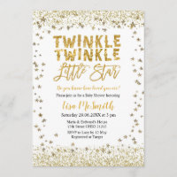 Gold Twinkle Twinkle Little Star Baby Shower