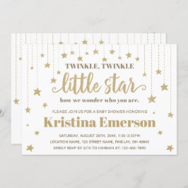 Invitación Gold Twinkle Twinkle Little Star Baby Shower