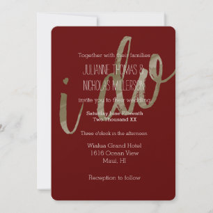 Invitación Gold y Red Watercolor que hago Boda