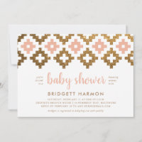 Gold y Rubor Boho Aztec Baby Shower