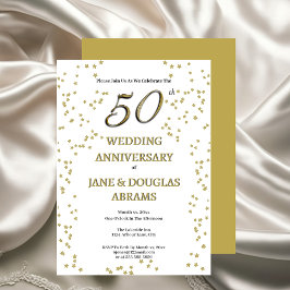 Invitación Golden 50th Wedding Anniversary Party Invitation